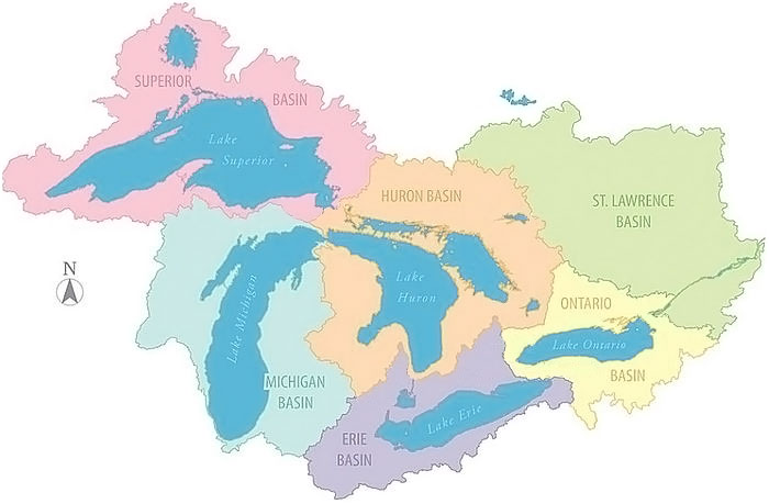 The Great Lakes Water Basins